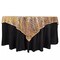 72" x 72" ROSE GOLD Tulle Square Table Overlay Wavy Embroidered Sequins